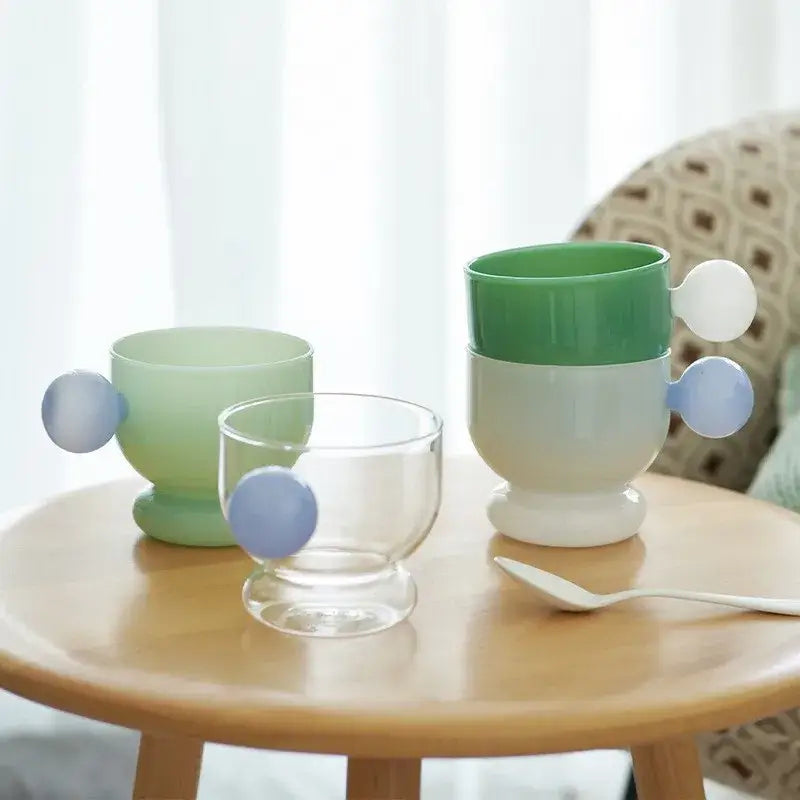 Modern glass spherical handle coffee mug kitchen lemon decor cup