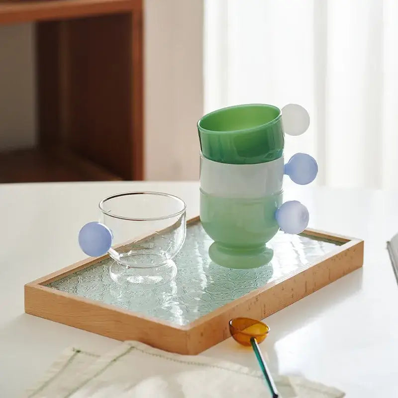 Modern glass spherical handle coffee mug kitchen lemon decor cup