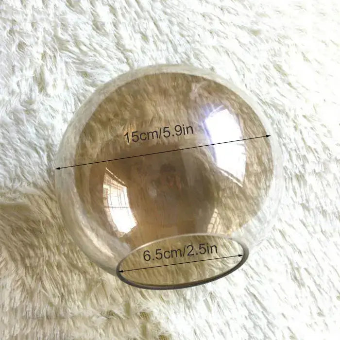 Modern glossy gold grey glass lamp shade bedroom sphere light