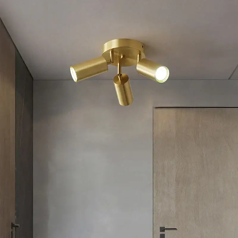 Modern gold 3-light adjustable led chandelier – living room lamp