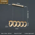 Modern gold acrylic led 6 ring pendant lights for dining room