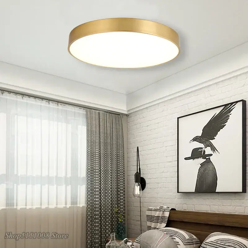 Modern gold acrylic led ceiling light for living room