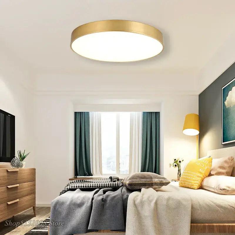Modern gold acrylic led ceiling light for living room