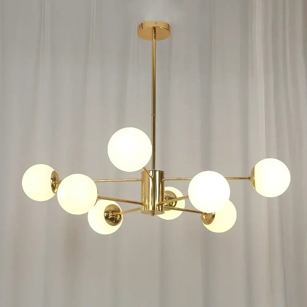 Modern gold adjustable ball glass lustre – dining room light