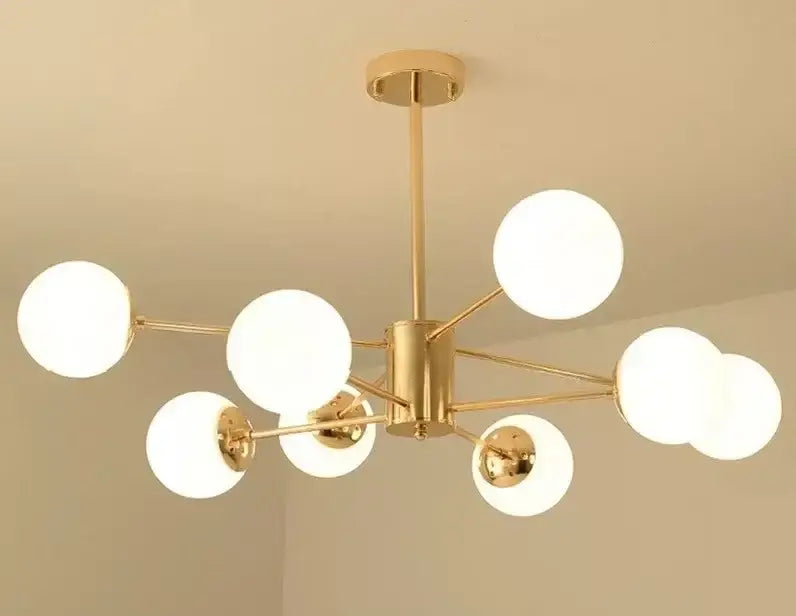Modern gold adjustable ball glass lustre – dining room light