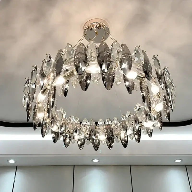 Modern gold amber decorbites crystal ceiling chandelier dining room