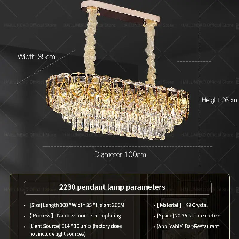 Modern gold and amber decorbites crystal chandelier dining room light