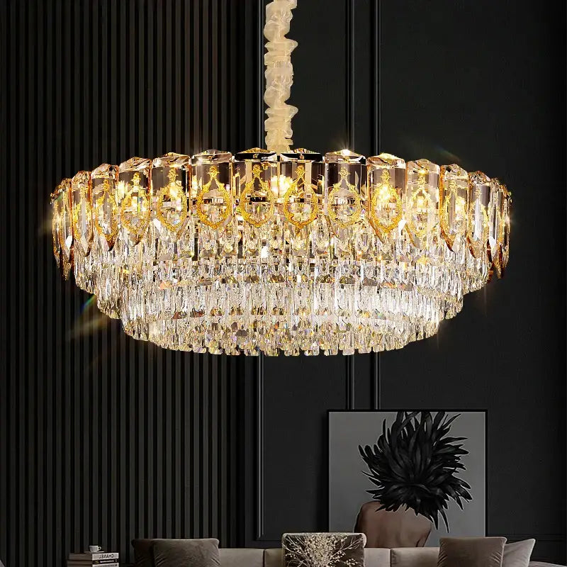 Modern gold and amber decorbites crystal chandelier dining room light