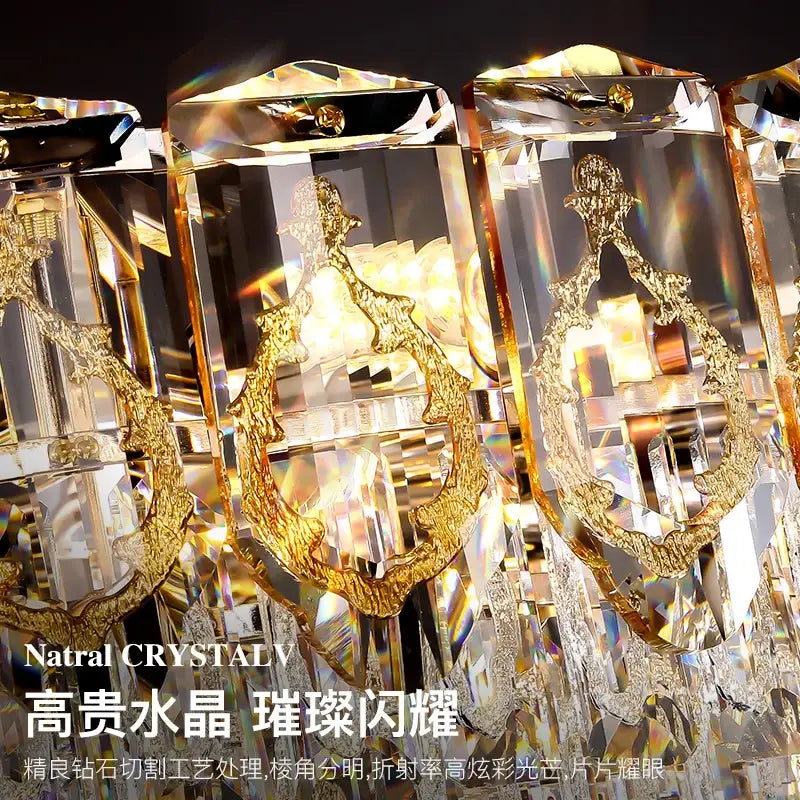 Modern gold and amber decorbites crystal chandelier dining room light