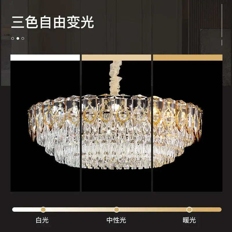 Modern gold and amber decorbites crystal chandelier dining room light