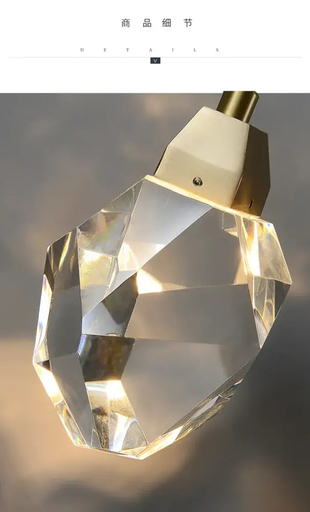 Modern gold and black crystal wall sconce bedroom led light