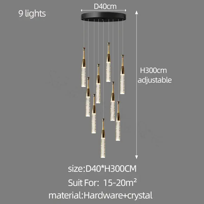 Modern gold and black decorbites crystal chandelier living room light