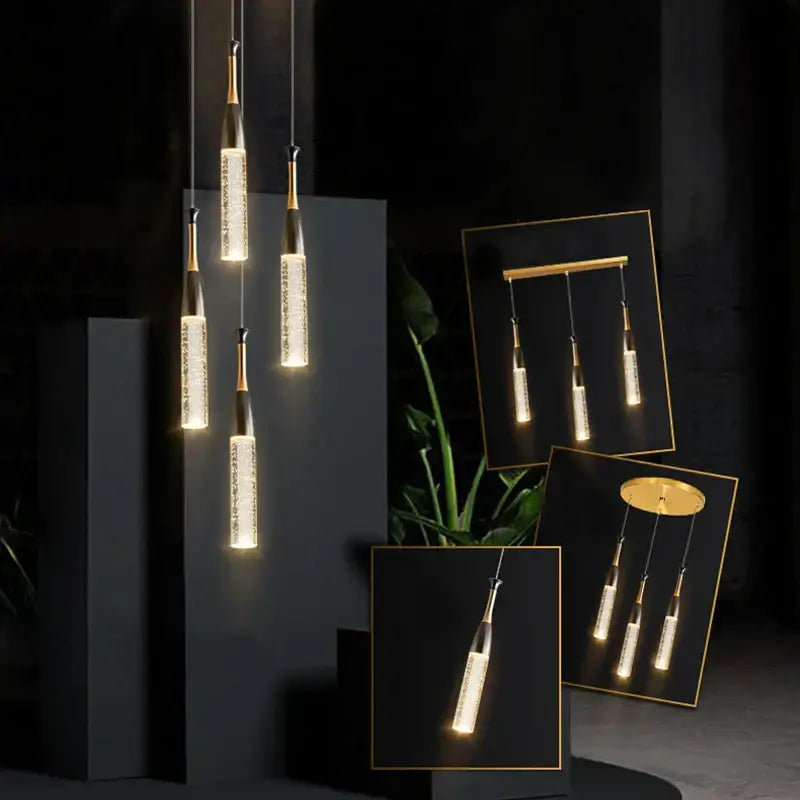 Modern gold and black decorbites crystal chandelier living room light