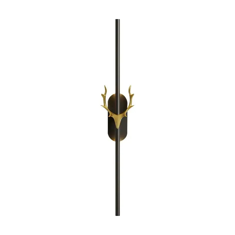 Modern gold and black deer horn led wall lamp bedroom sconce