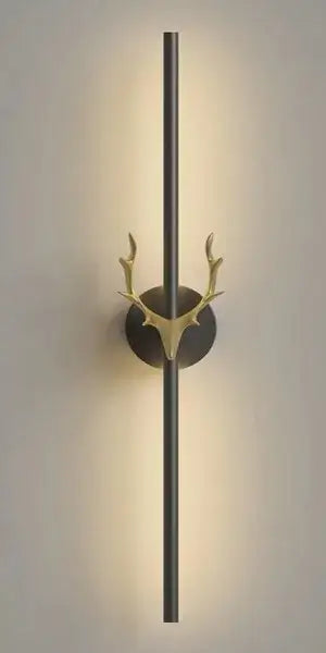 Modern gold and black deer horn led wall lamp bedroom sconce