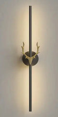 Modern gold and black deer horn led wall lamp bedroom sconce