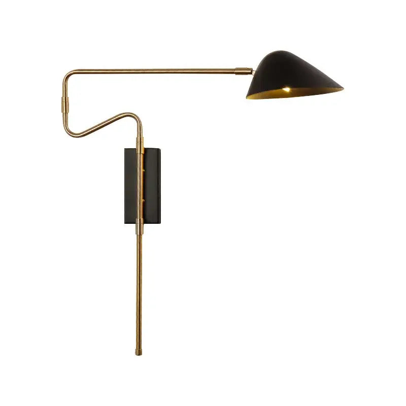 Modern gold and black led wall lamp bedroom adjustable rocker arm