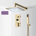 Modern gold and black shower faucet set bathroom rainfall display