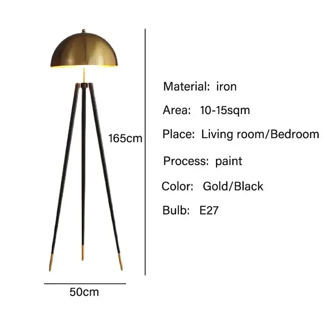 Modern gold and black tripod floor lamp living room decorbites coyote
