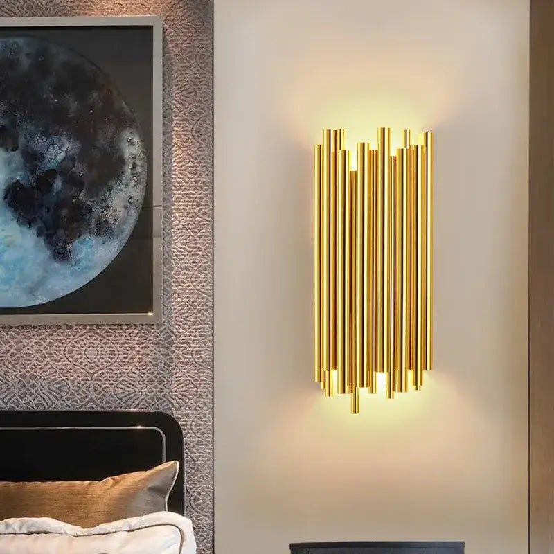 Modern gold and clear glass led wall lamps bedroom sconce