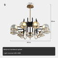 Modern gold and gray glass ceiling chandelier living room light