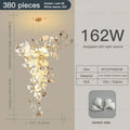 Modern gold and white gingko leaf ceramic chandelier living room light