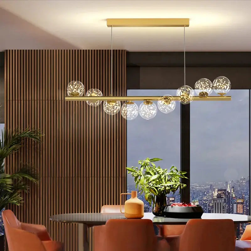 Modern gold ball g9 led ceiling chandelier for dining room