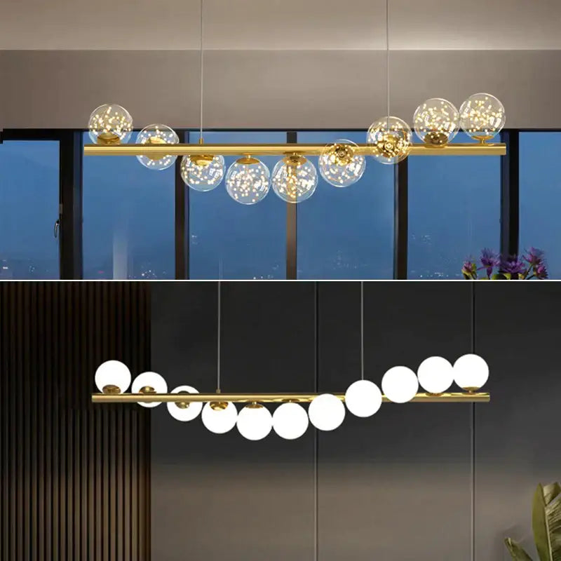 Modern gold ball g9 led ceiling chandelier for dining room
