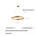 Modern gold & black circle pendant light living room chandelier