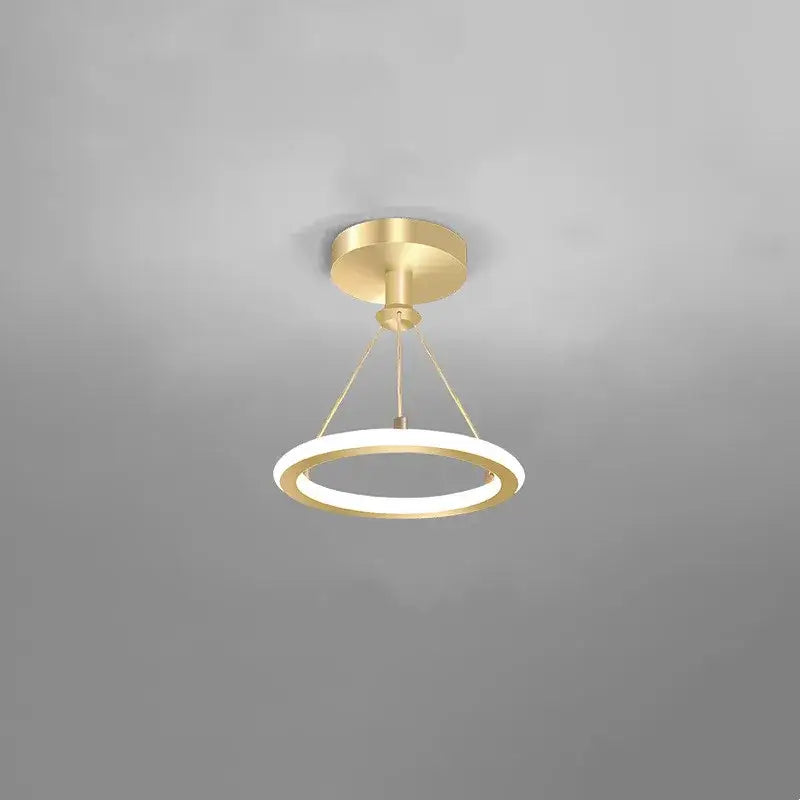 Modern gold & black circular ring pendant light for living room
