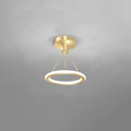 Modern gold & black circular ring pendant light for living room