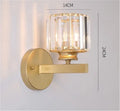 Modern gold & black crystal sconce light bedroom wall fixture
