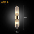 Modern gold & black crystal wall lamp for living room