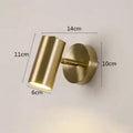 Modern gold & black cylindrical led wall lamp for living room