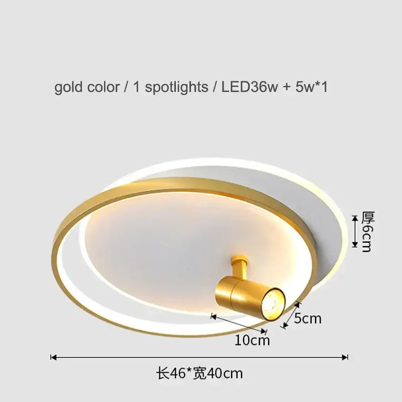 Modern gold & black decorbites dimmable led ceiling lights living room
