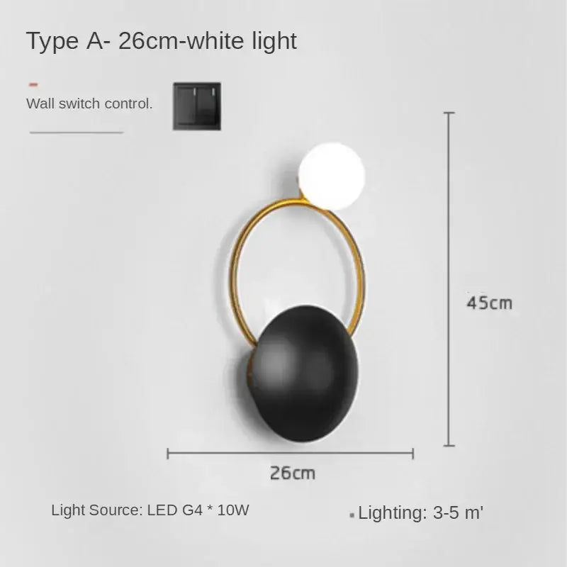 Modern gold & black led wall sconce – living room decor light
