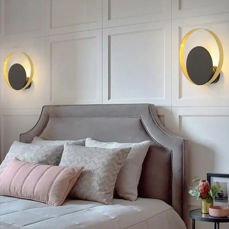 Modern gold & black led wall sconce – living room decor light