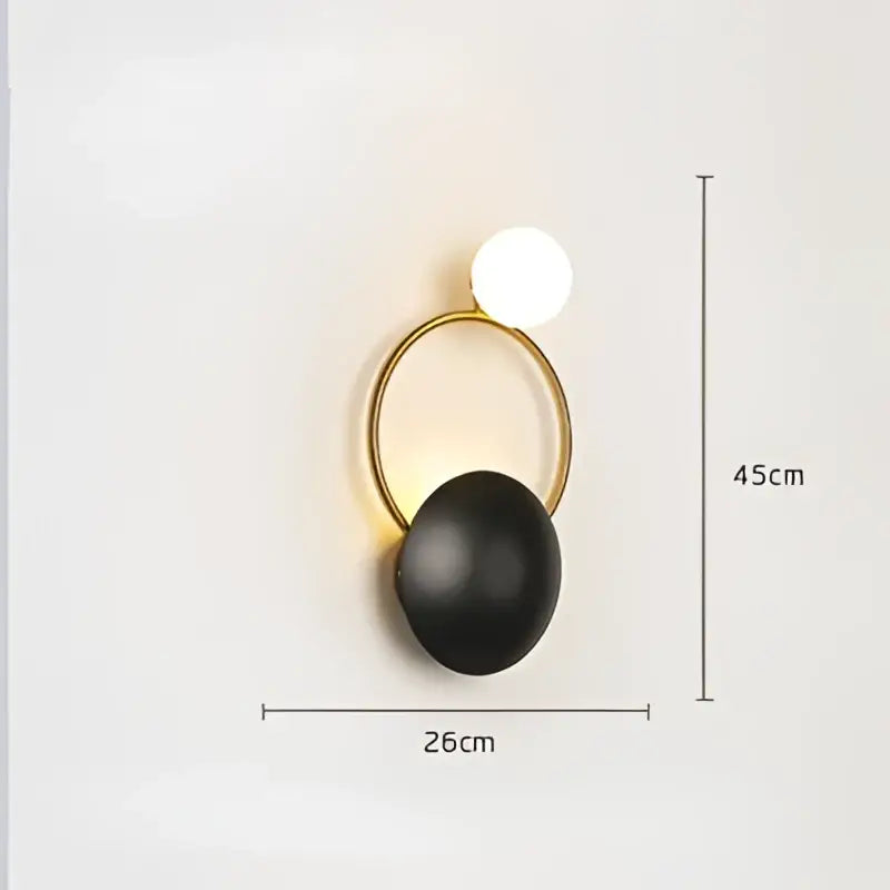 Modern gold & black led wall sconce – living room decor light