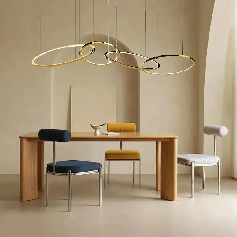 Modern gold & black stainless steel pendant lights dining room