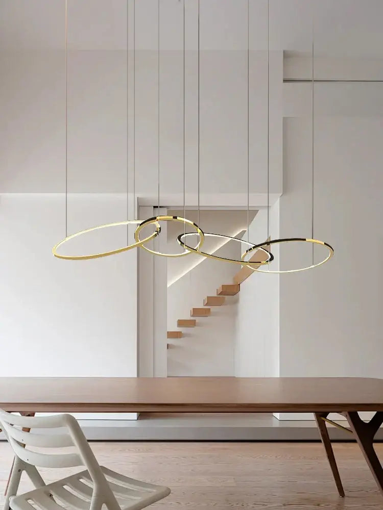 Modern gold & black stainless steel pendant lights dining room