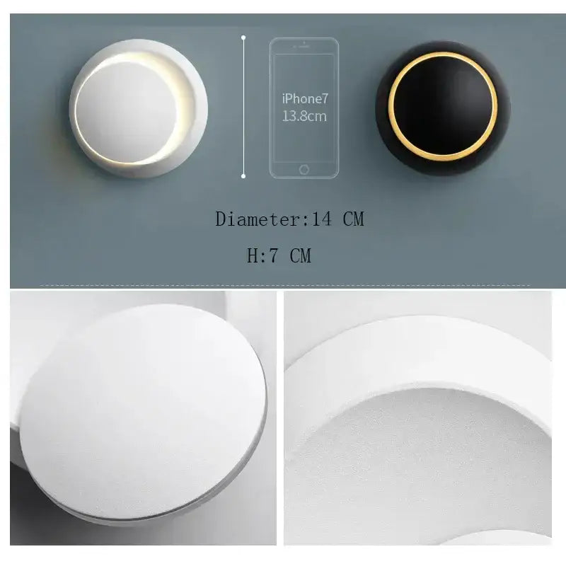 Modern gold black & white decorbites adjustable led crescent wall light