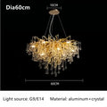 Modern gold branch crystal ceiling chandelier living room light