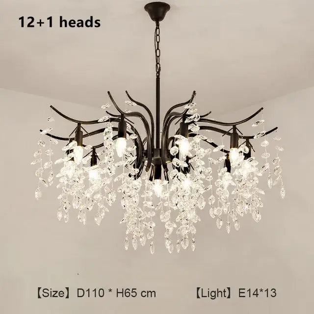 Modern gold branching decorbites crystal chandelier for living room