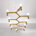 Modern gold branching island pendant light for dining room