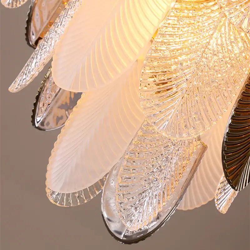 Modern gold & brown elegant glass ceiling chandelier living room