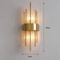 Modern gold & brushed steel glass rod wall lamp for living room