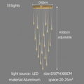 Modern gold cascading led ceiling chandelier for living room