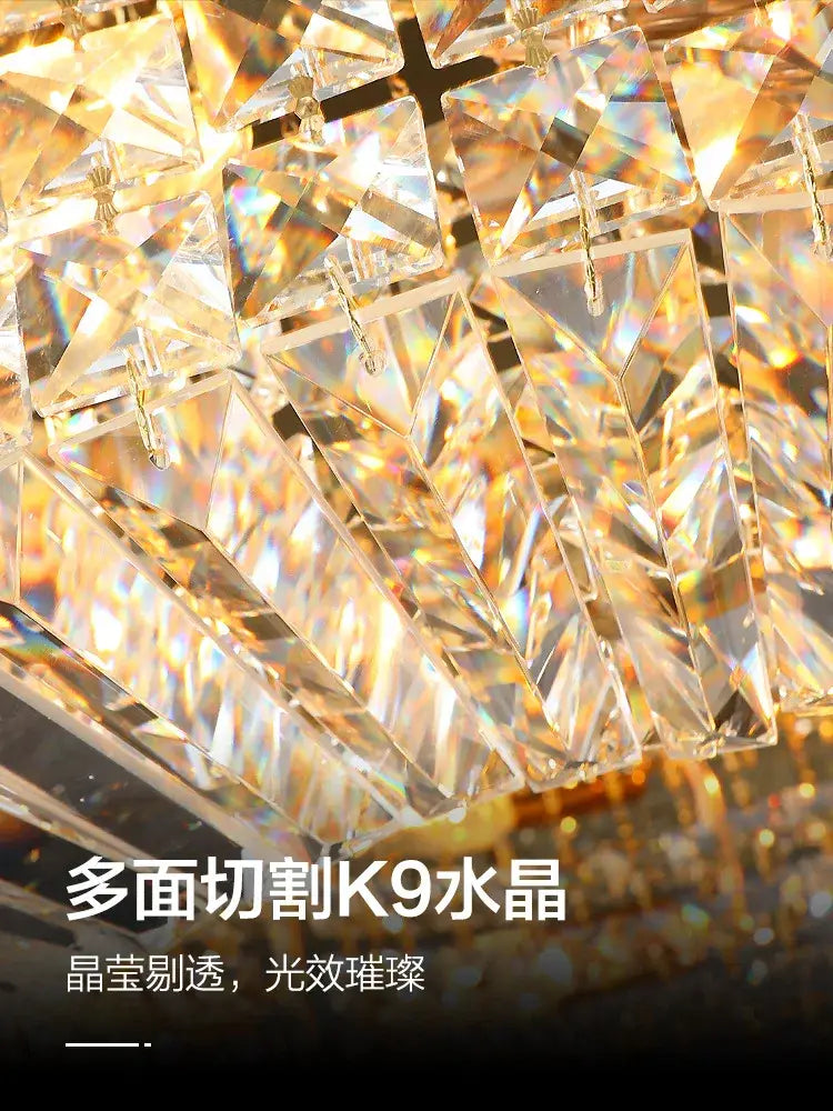 Modern gold & chrome crystal led ceiling lights living room chandelier