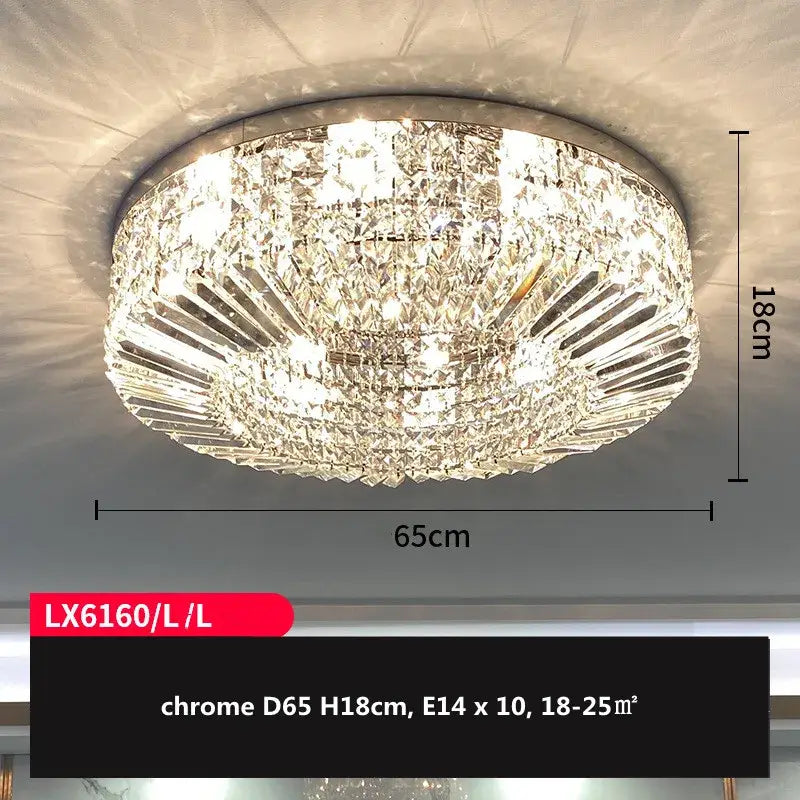 Modern gold & chrome crystal led ceiling lights living room chandelier