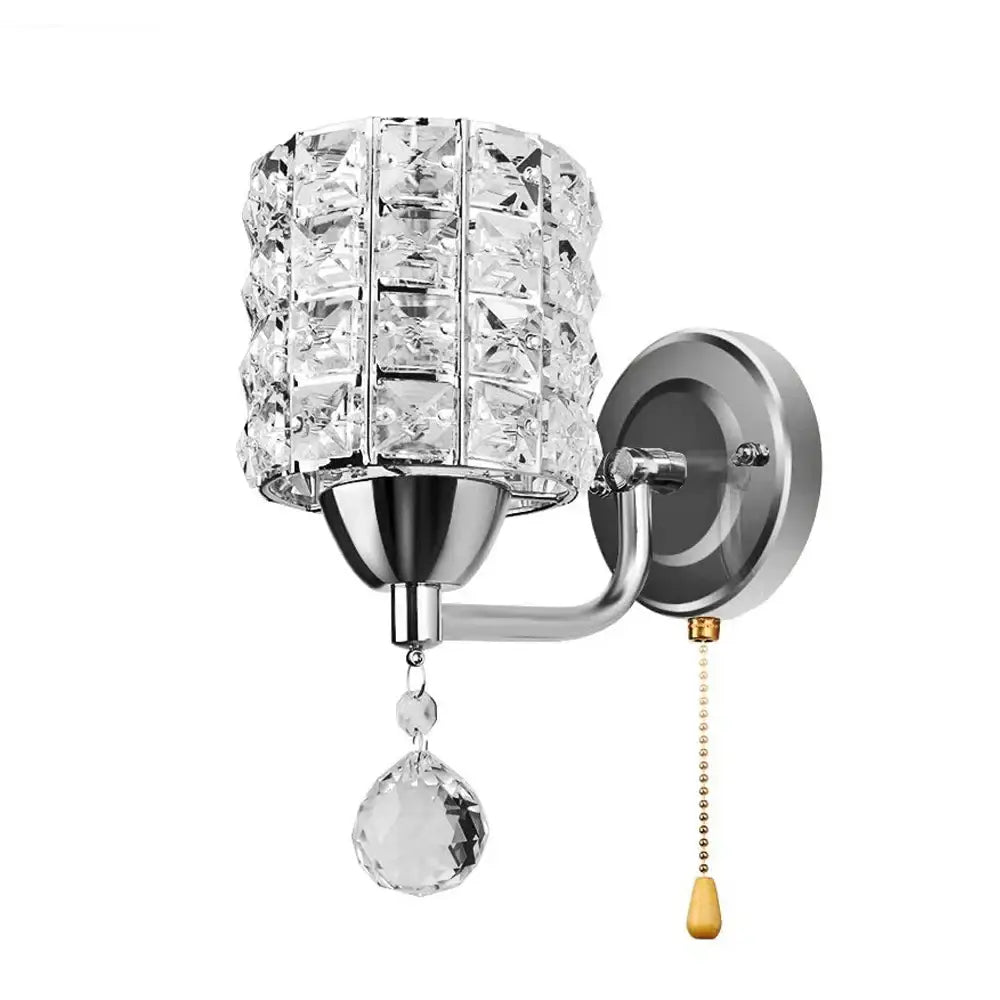 Modern gold & chrome crystal wall sconce bedroom teardrop light